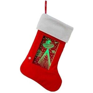 NEW WITH TAG! YEW Stuff POP Lights Alien/UFO LED Light Up Christmas Stocking